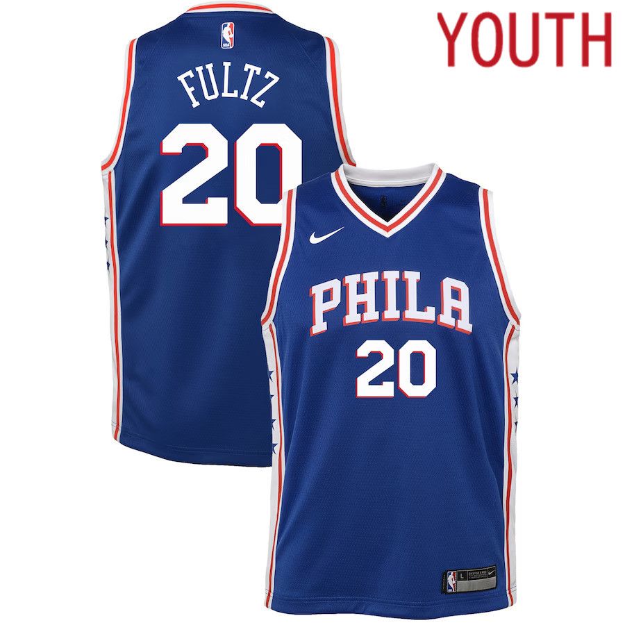 Youth Philadelphia 76ers #20 Markelle Fultz Nike Blue Swingman NBA Jersey